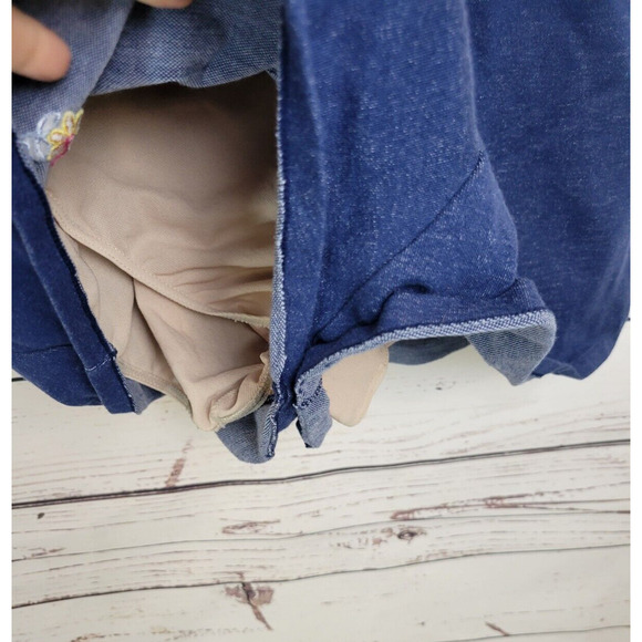 Blair Blue Embroidered Floral One Piece Bathing Suit Swimsuit Women's Size 18W - Picture 6 of 10